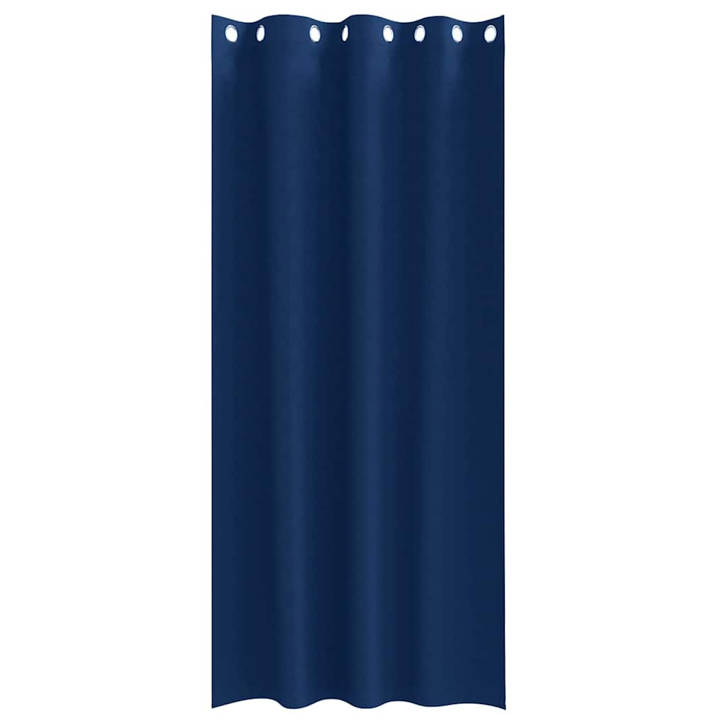 Mørklægningsgardiner med ringe 2 stk. Mørk blå 245 x 140 cm