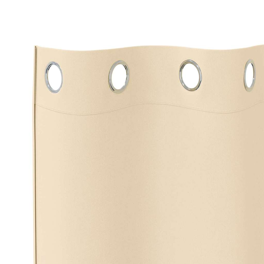 Mørklægningsgardiner med ringe 2 stk. Cremefarvet 175 x 140 cm