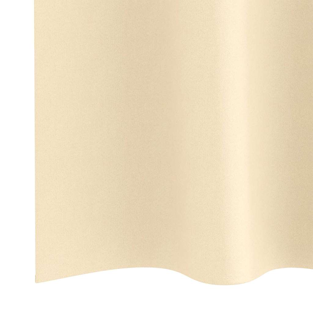 Mørklægningsgardiner med ringe 2 stk. Cremefarvet 175 x 140 cm