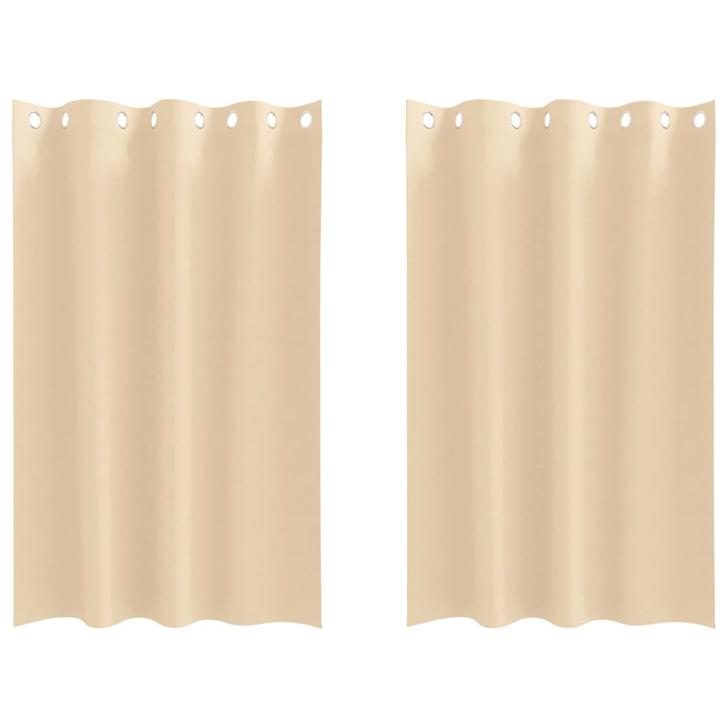 Mørklægningsgardiner med ringe 2 stk. Cremefarvet 175 x 140 cm