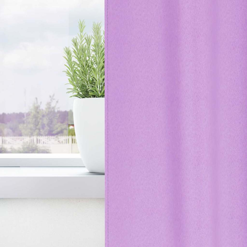 Mørklægningsgardiner med ringe 2 stk. Lilla 245 x 140 cm