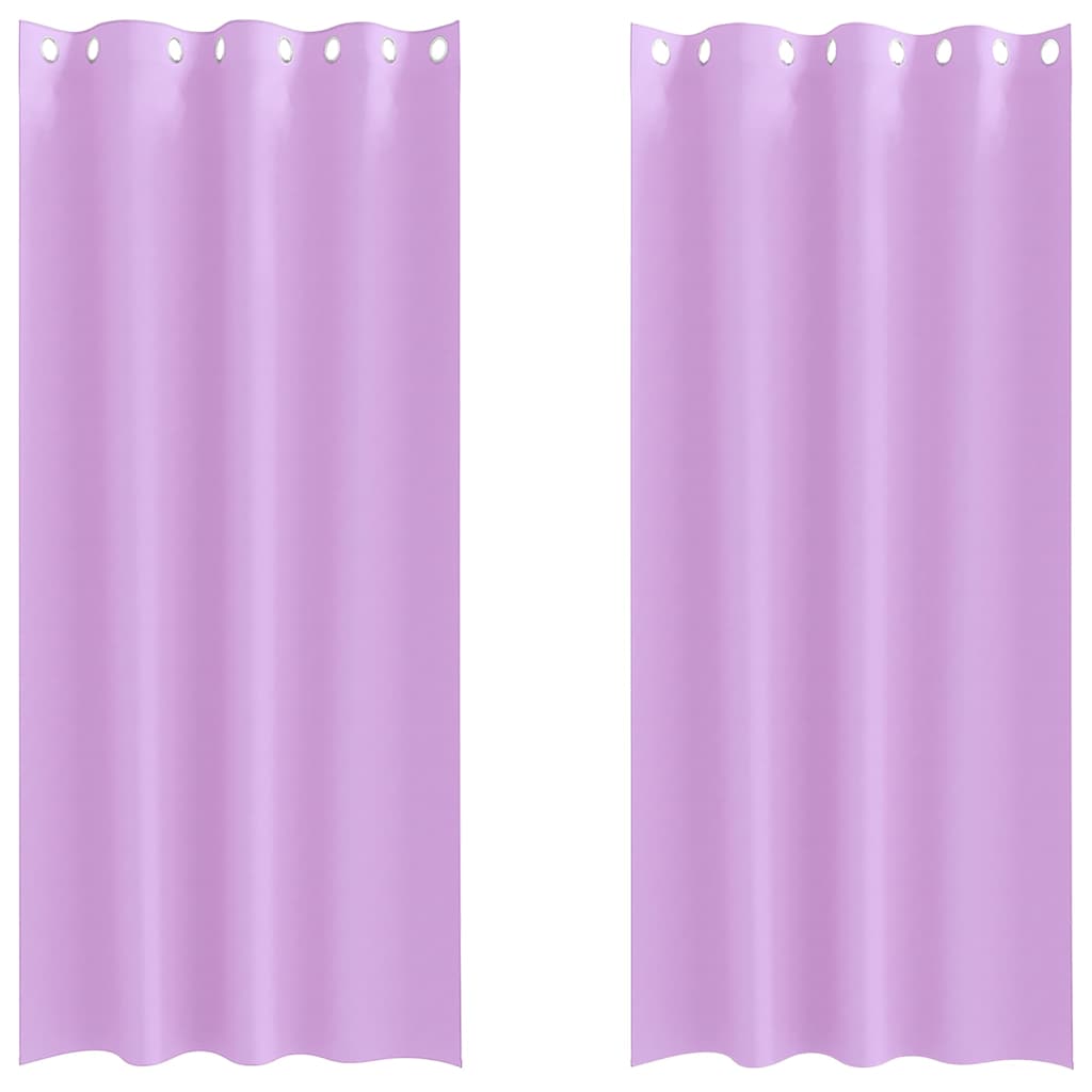 Mørklægningsgardiner med ringe 2 stk. Lilla 260 x 140 cm