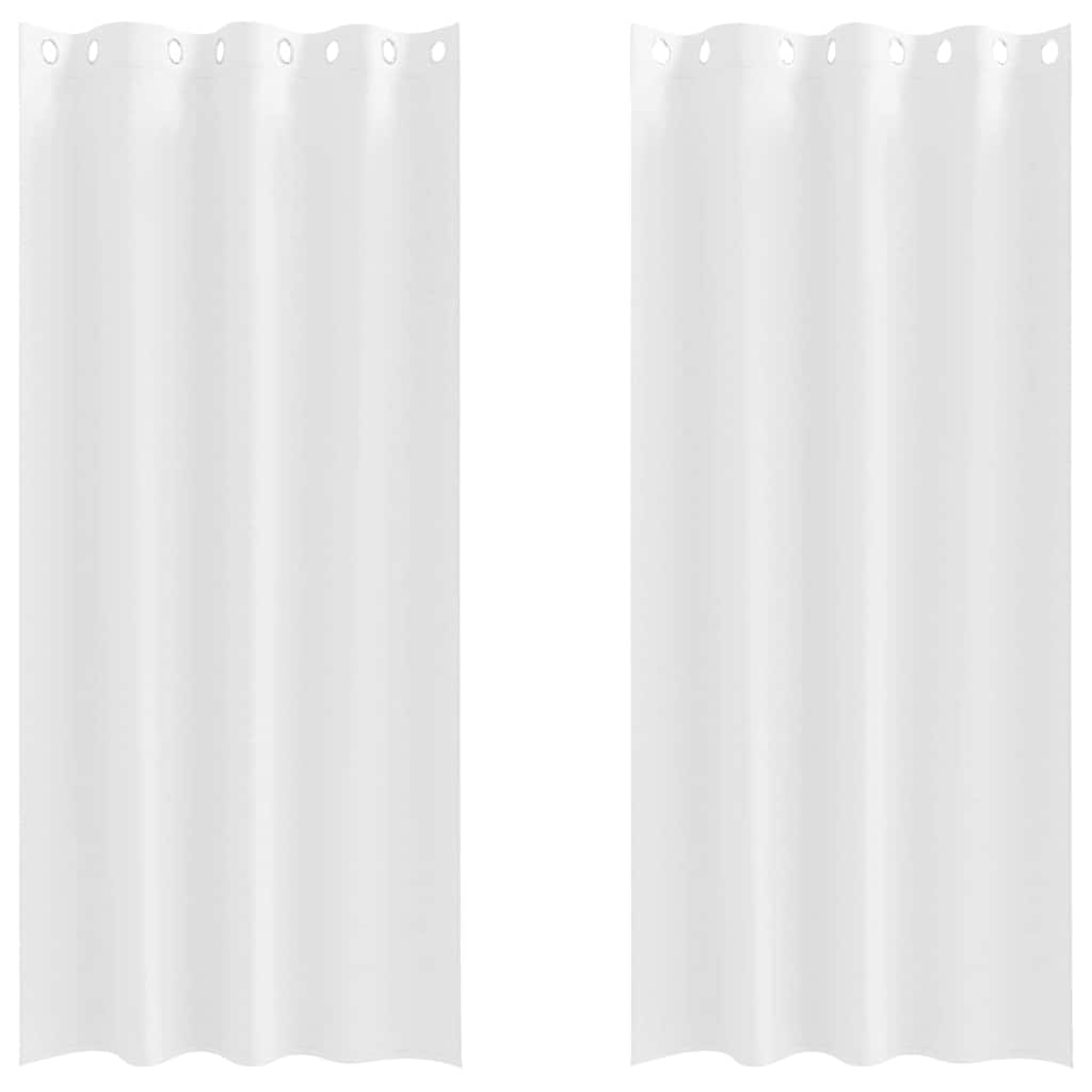 Mørklægningsgardiner med ringe 2 stk. Ren Hvid 245 x 140 cm