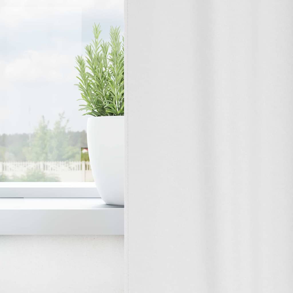 Mørklægningsgardiner med ringe 2 stk. Ren Hvid 260 x 140 cm