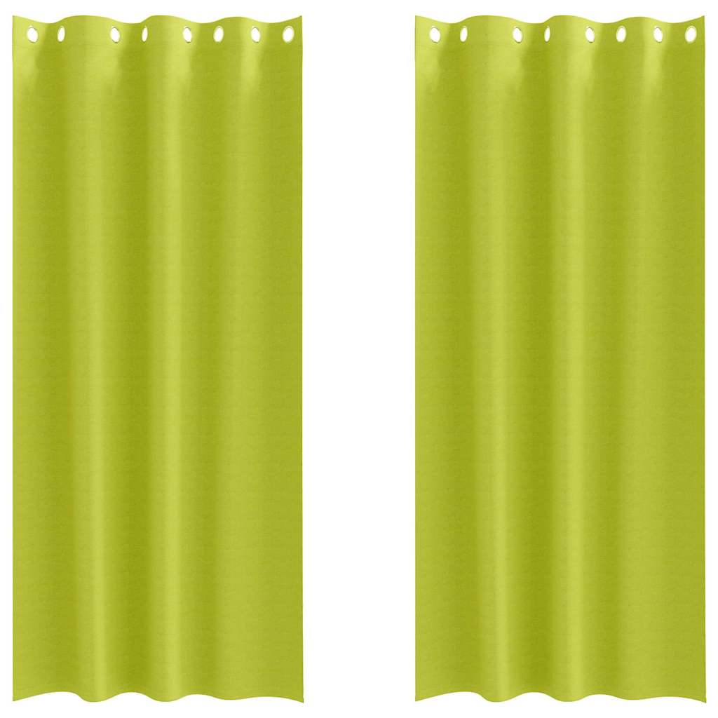 Mørklægningsgardiner med ringe 2 stk. Grøn 225 x 140 cm