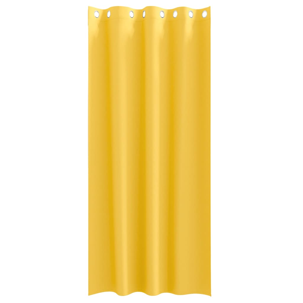 Mørklægningsgardiner med ringe 2 stk. Sennepsgul 245 x 140 cm