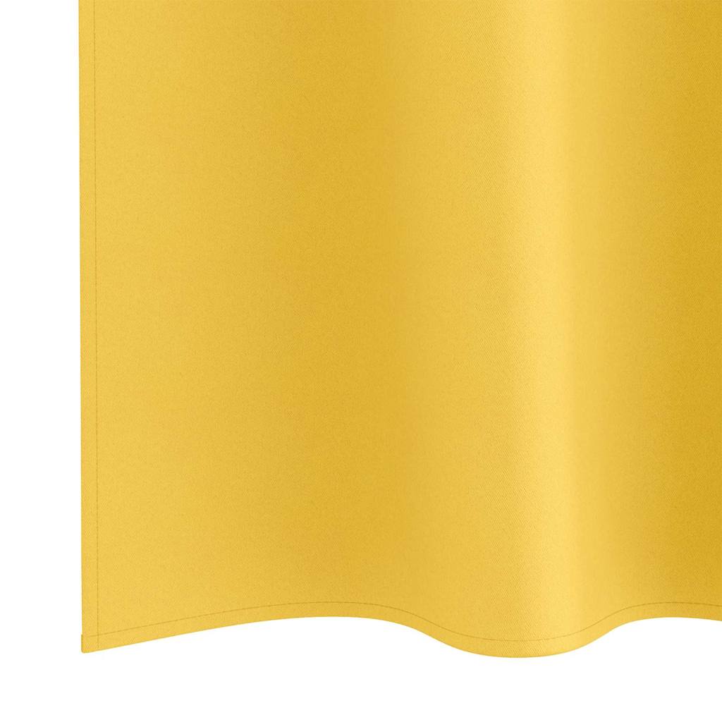 Mørklægningsgardiner med ringe 2 stk. Sennepsgul 260 x 140 cm