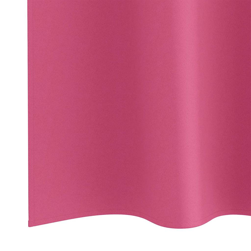 Mørklægningsgardiner med ringe 2 stk. Lys Pink 225 x 140 cm