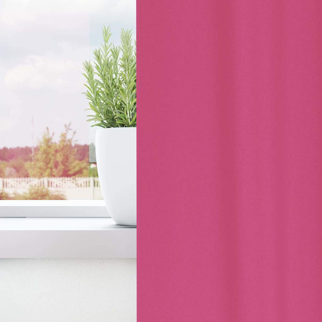 Mørklægningsgardiner med ringe 2 stk. Lys Pink 245 x 140 cm