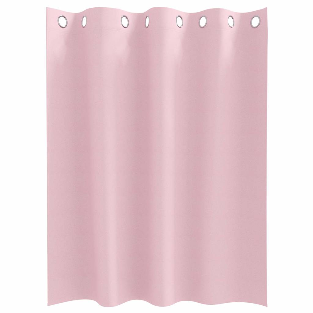 Mørklægningsgardiner med ringe 2 stk. Lyserød 140 x 140 cm