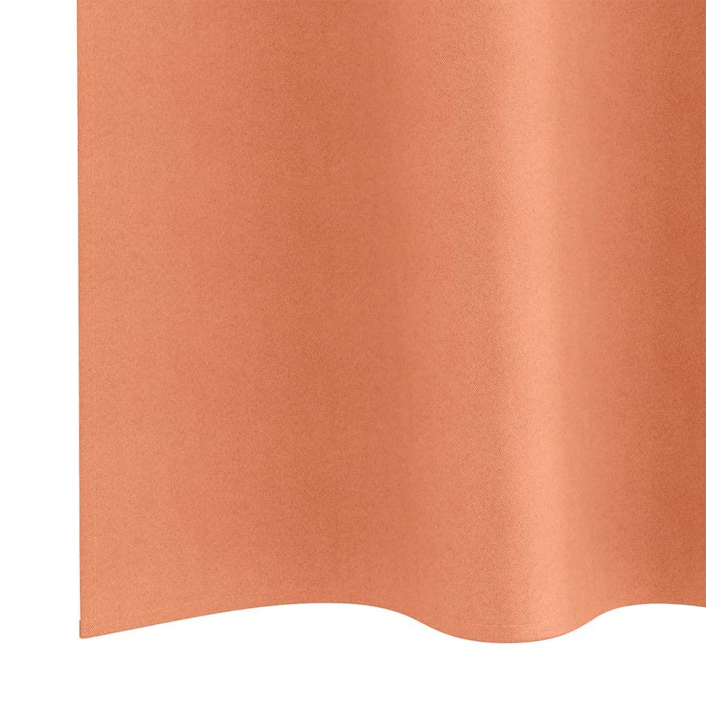Mørklægningsgardiner med ringe 2 stk. Terrakotta 140 x 140 cm