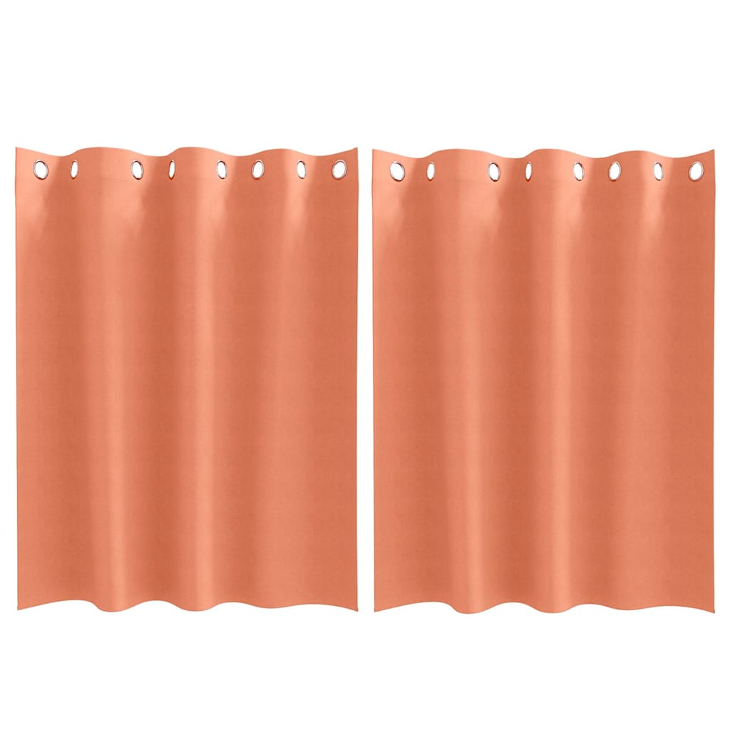 Mørklægningsgardiner med ringe 2 stk. Terrakotta 140 x 140 cm