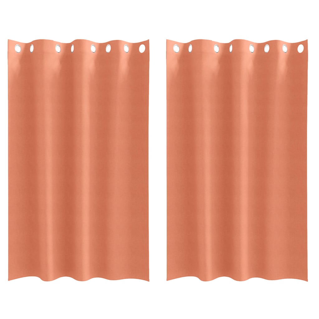Mørklægningsgardiner med ringe 2 stk. Terrakotta 175 x 140 cm