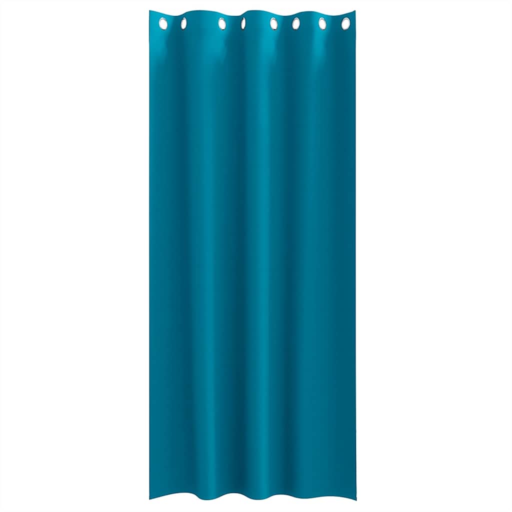 Mørklægningsgardiner med ringe 2 stk. Turkis 245 x 140 cm