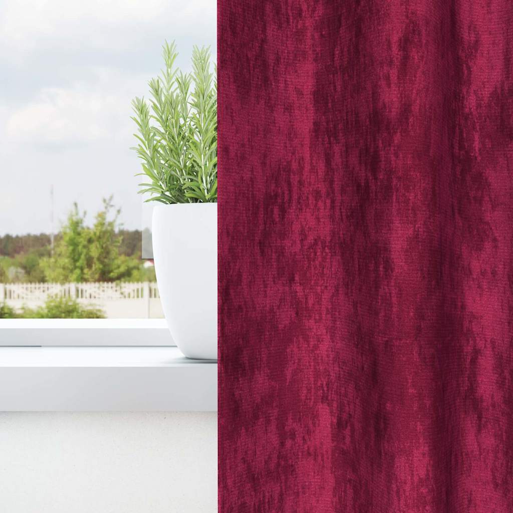 Velour Gardiner 2 stk. Vinrød 140 x 140 cm Fløjl