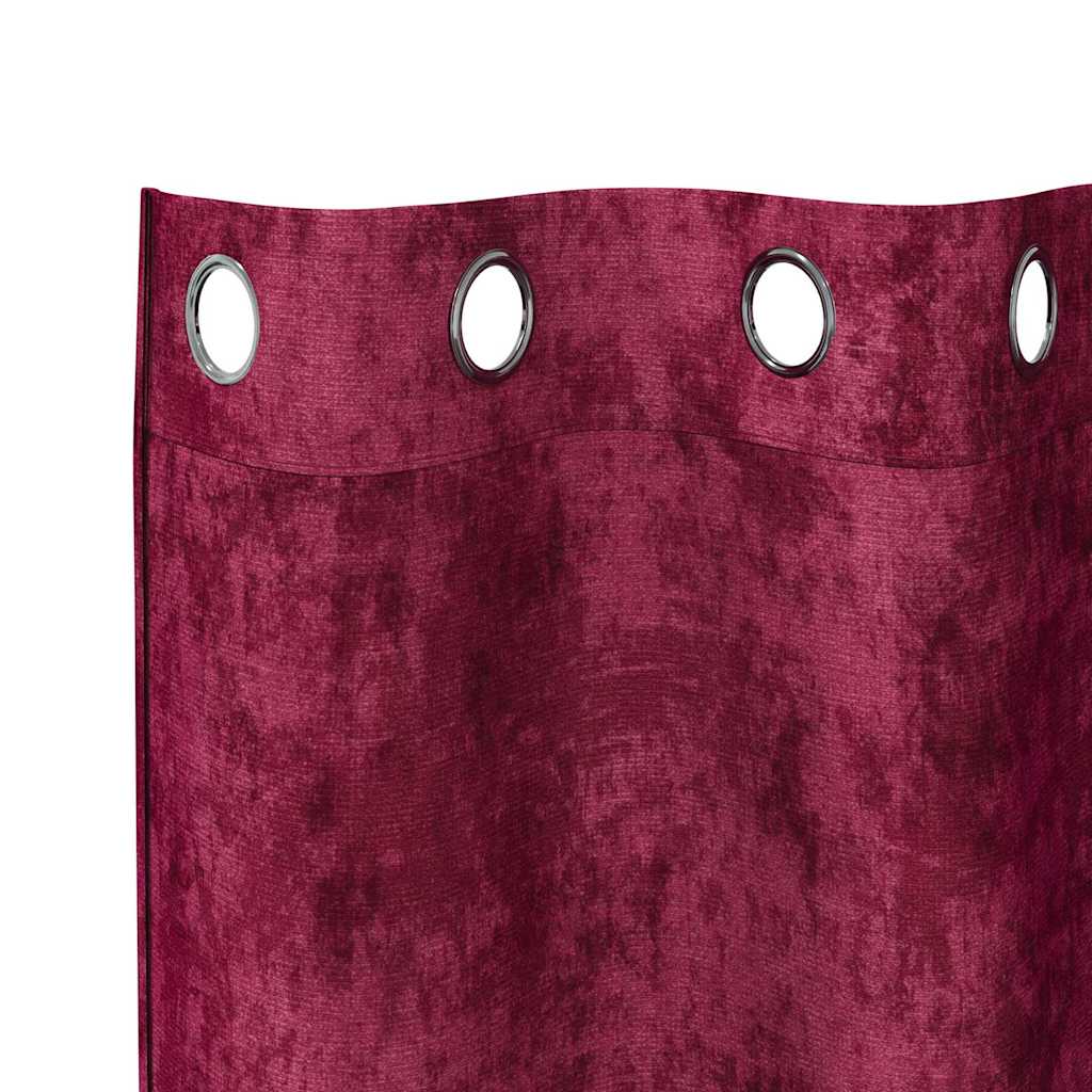 Velour Gardiner 2 stk. Vinrød 225 x 140 cm Fløjl