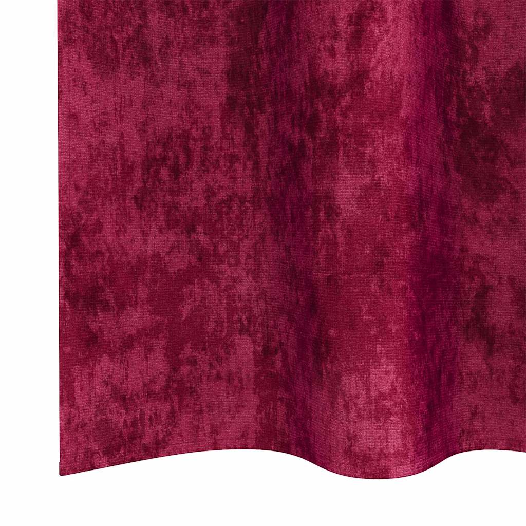 Velour Gardiner 2 stk. Vinrød 225 x 140 cm Fløjl