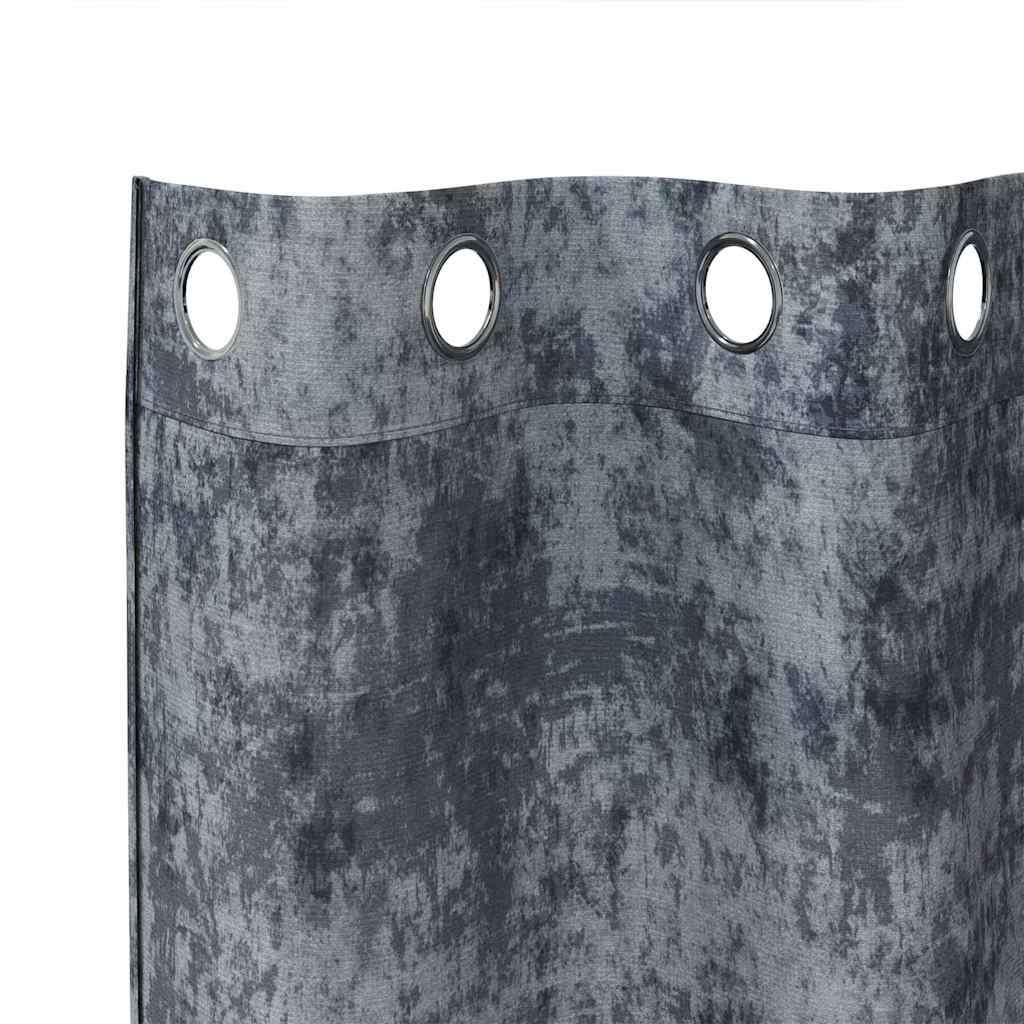 Velour Gardiner 2 stk. Sølvgrå 140 x 140 cm Fløjl