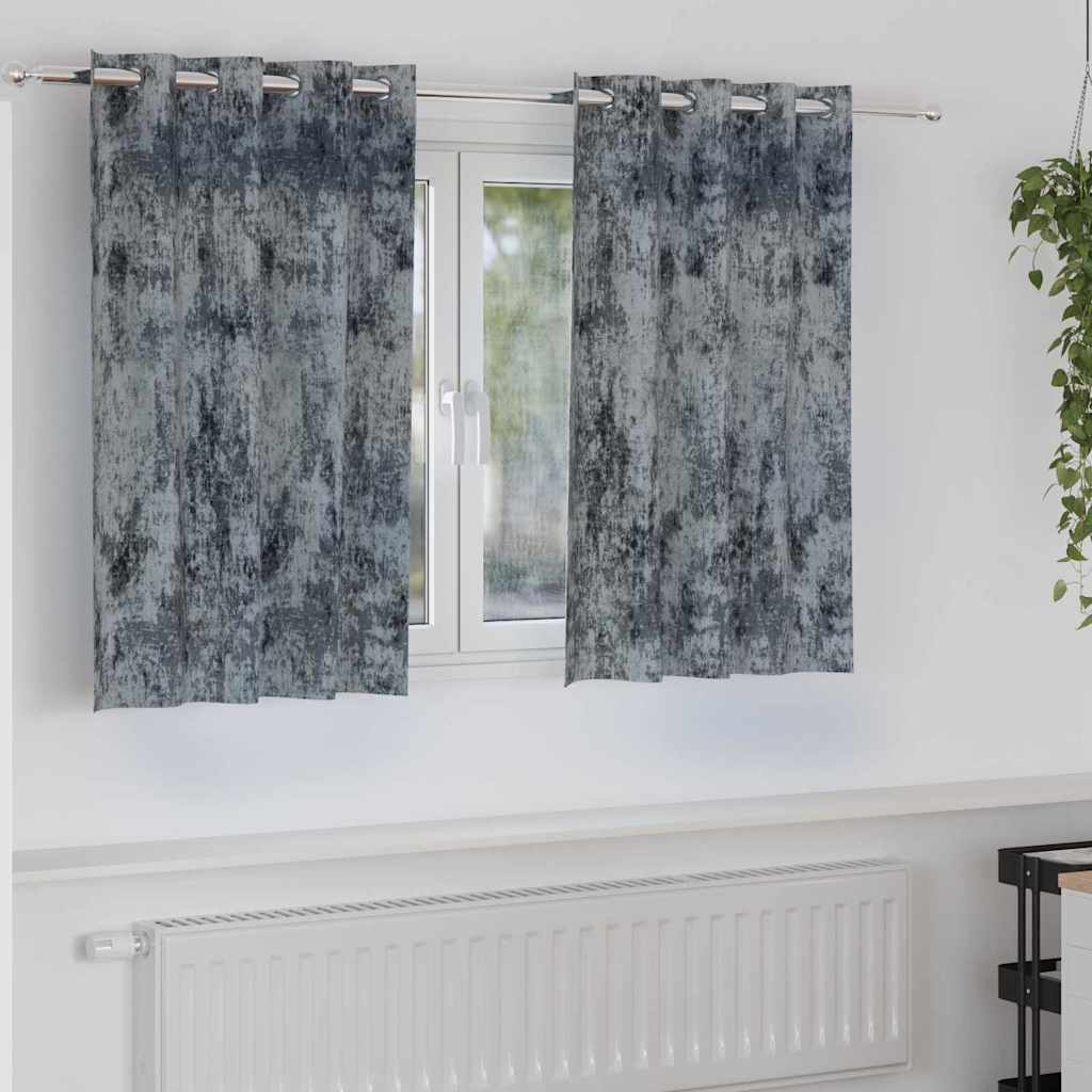 Velour Gardiner 2 stk. Sølvgrå 140 x 140 cm Fløjl
