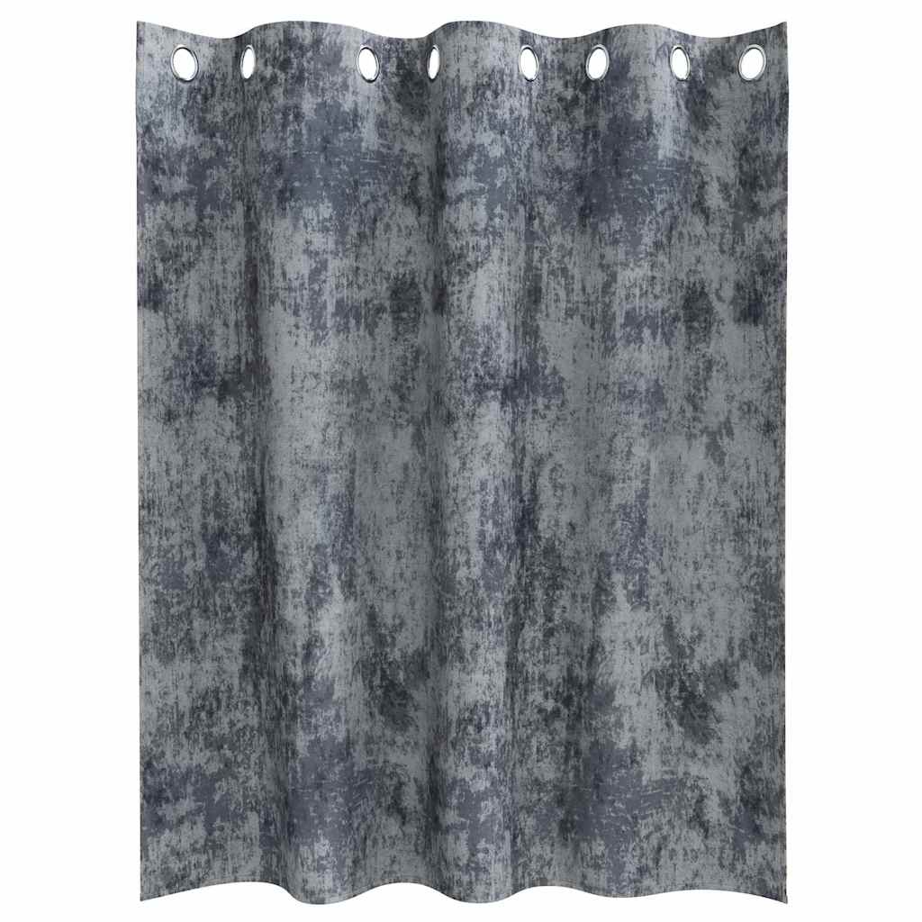 Velour Gardiner 2 stk. Sølvgrå 140 x 140 cm Fløjl