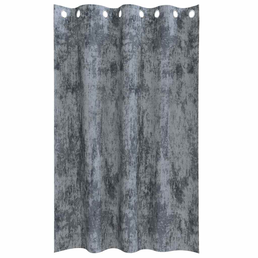 Velour Gardiner 2 stk. Sølvgrå 175 x 140 cm Fløjl