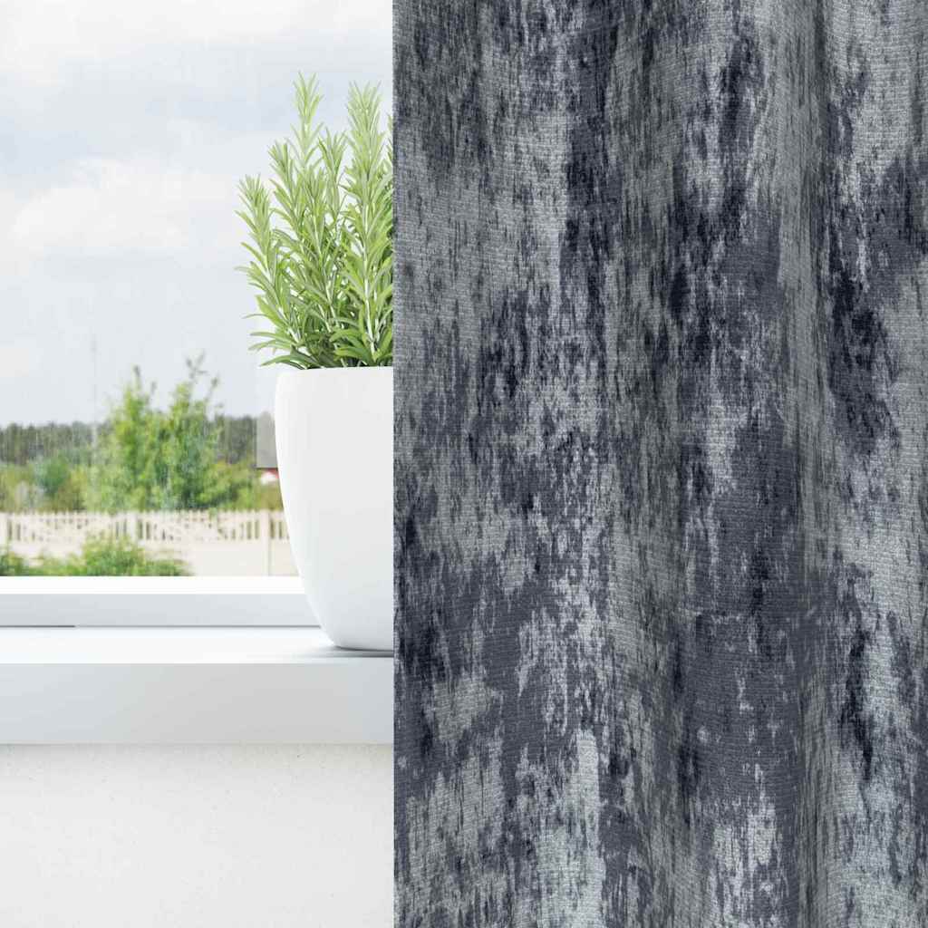 Velour Gardiner 2 stk. Sølvgrå 225 x 140 cm Fløjl