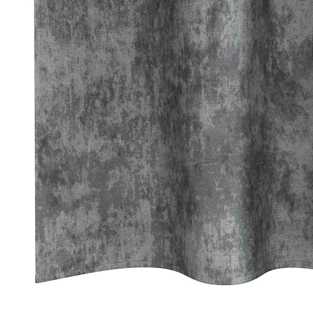 Velour Gardiner 2 stk. Grå 140 x 140 cm Fløjl