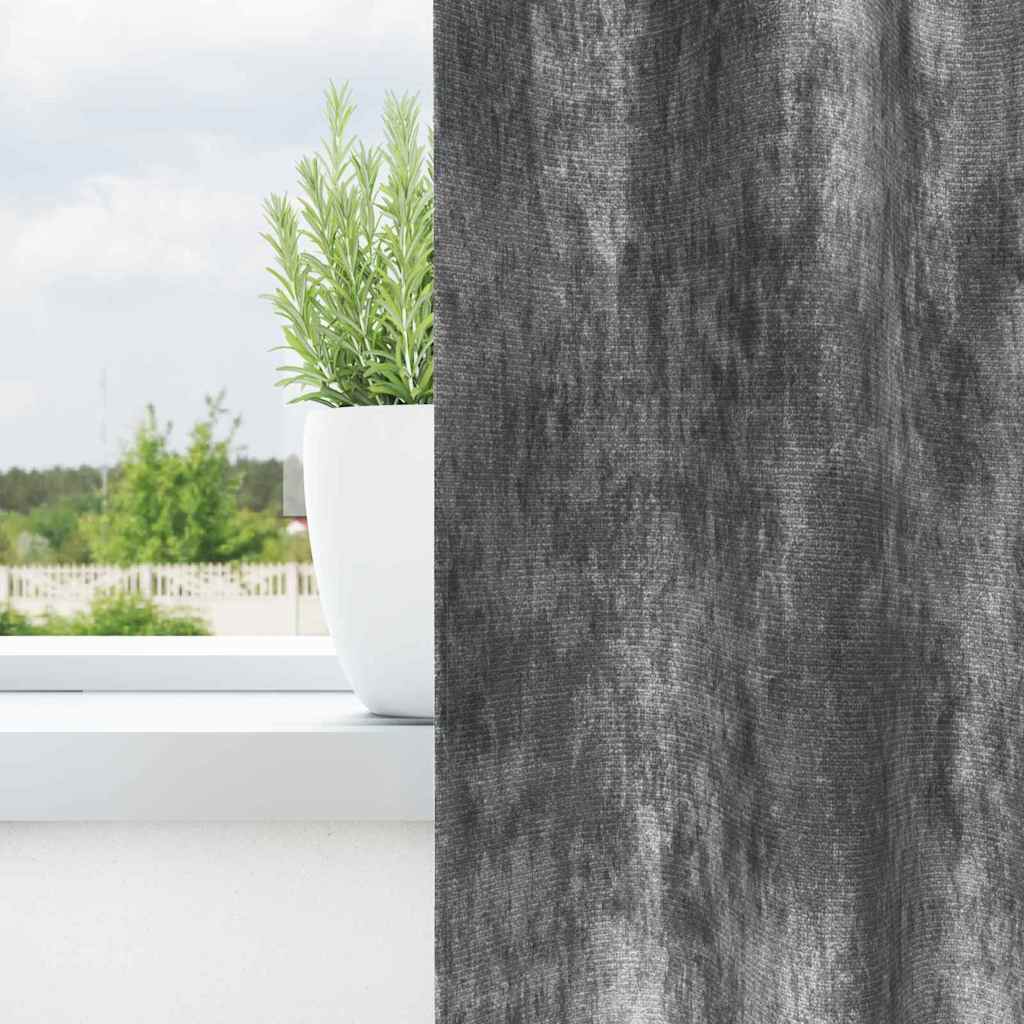 Velour Gardiner 2 stk. Grå 260 x 140 cm Fløjl