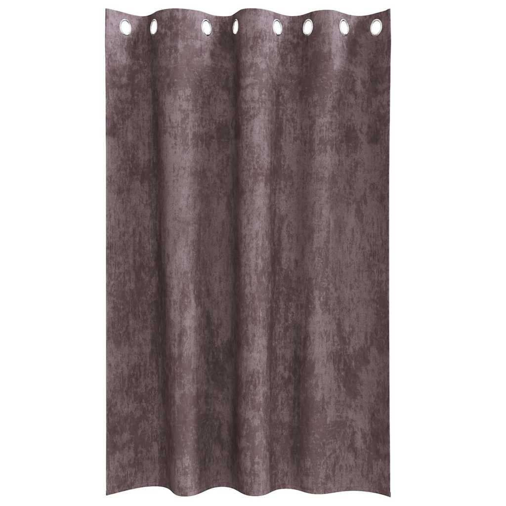 Velour Gardiner 2 stk. Brun 175 x 140 cm Fløjl