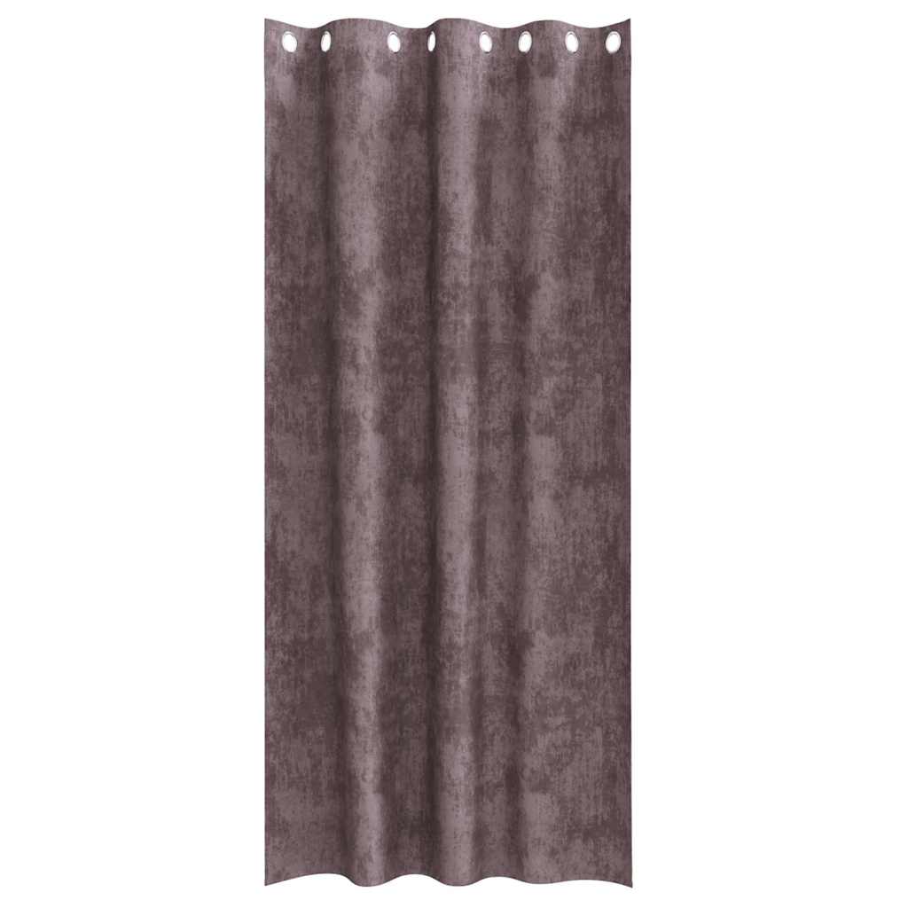 Velour Gardiner 2 stk. Brun 225 x 140 cm Fløjl