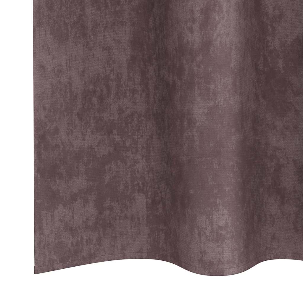 Velour Gardiner 2 stk. Brun 260 x 140 cm Fløjl