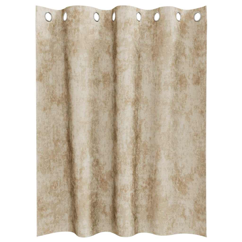 Velour Gardiner 2 stk. Creme 140 x 140 cm Fløjl