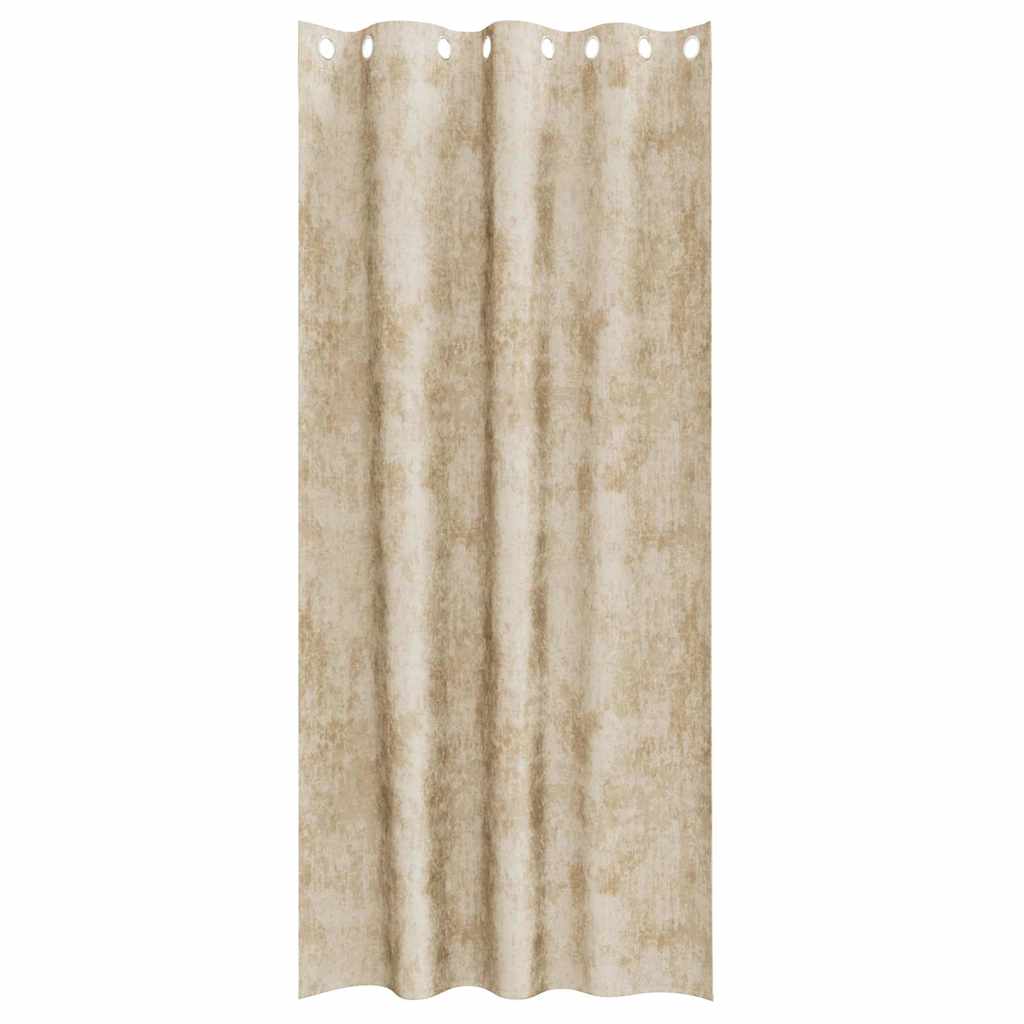 Velour Gardiner 2 stk. Creme 245 x 140 cm Fløjl