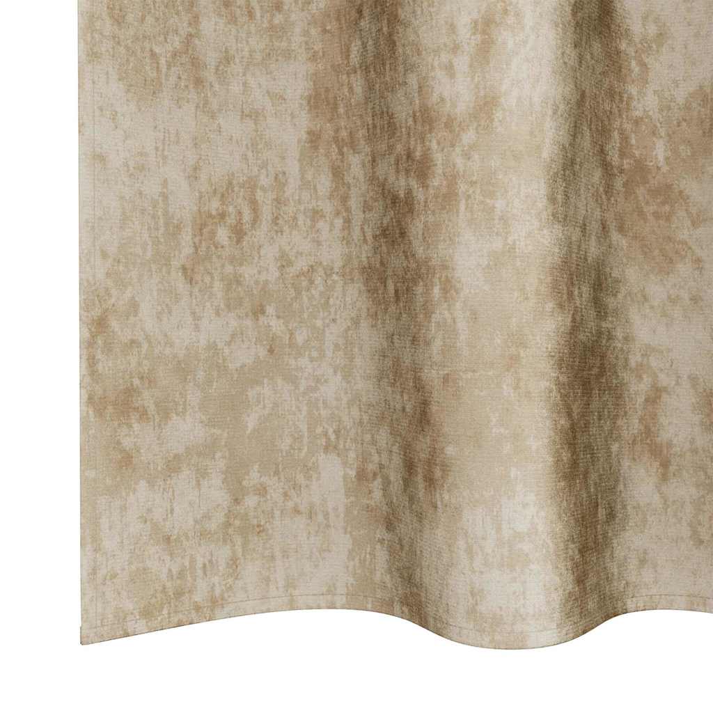 Velour Gardiner 2 stk. Creme 260 x 140 cm Fløjl