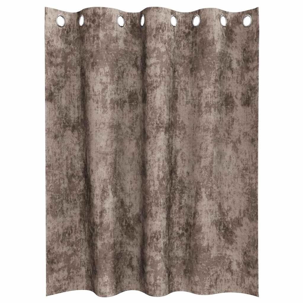 Velour Gardiner 2 stk. Cappuccino 140 x 140 cm Fløjl