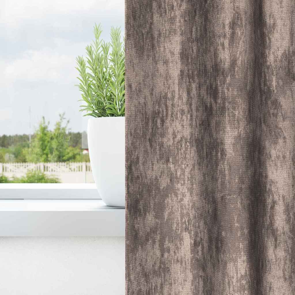 Velour Gardiner 2 stk. Cappuccino 245 x 140 cm Fløjl