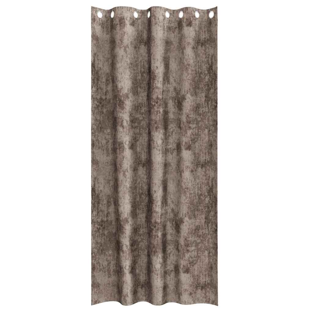 Velour Gardiner 2 stk. Cappuccino 260 x 140 cm Fløjl