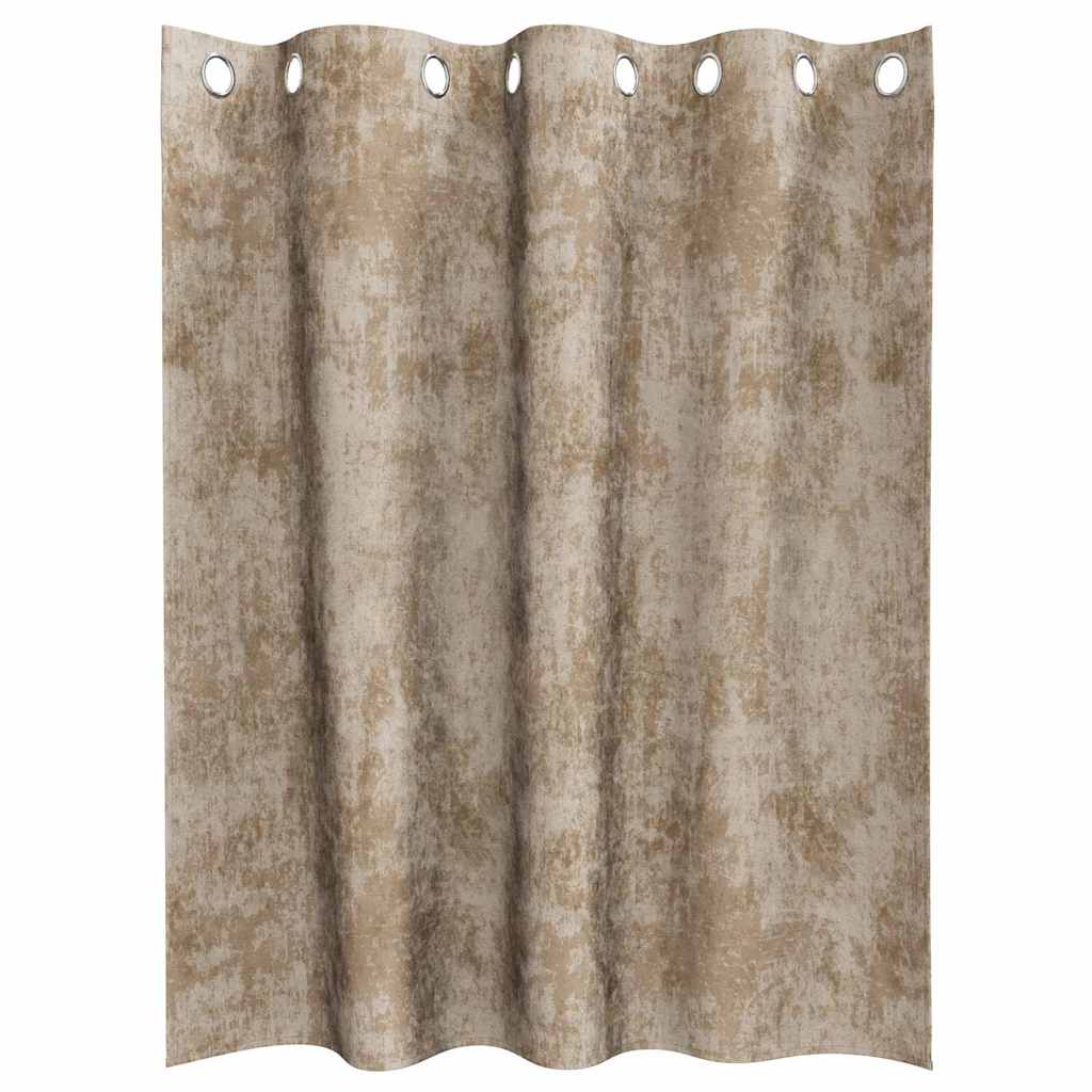 Velour Gardiner 2 stk. champagnefarvet 140 x 140 cm Fløjl