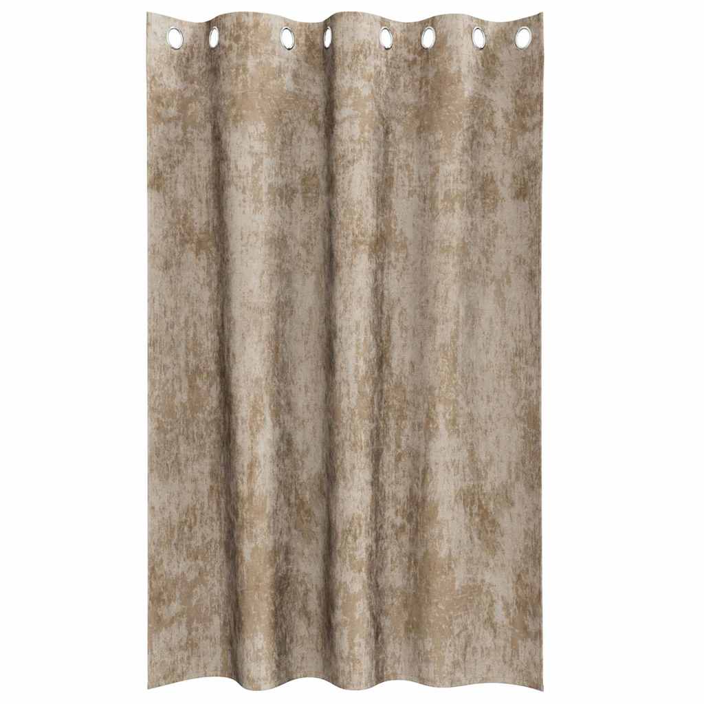 Velour Gardiner 2 stk. champagnefarvet 175 x 140 cm Fløjl