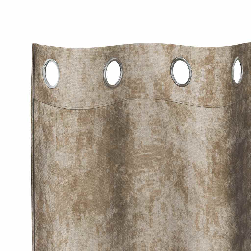 Velour Gardiner 2 stk. champagnefarvet 260 x 140 cm Fløjl