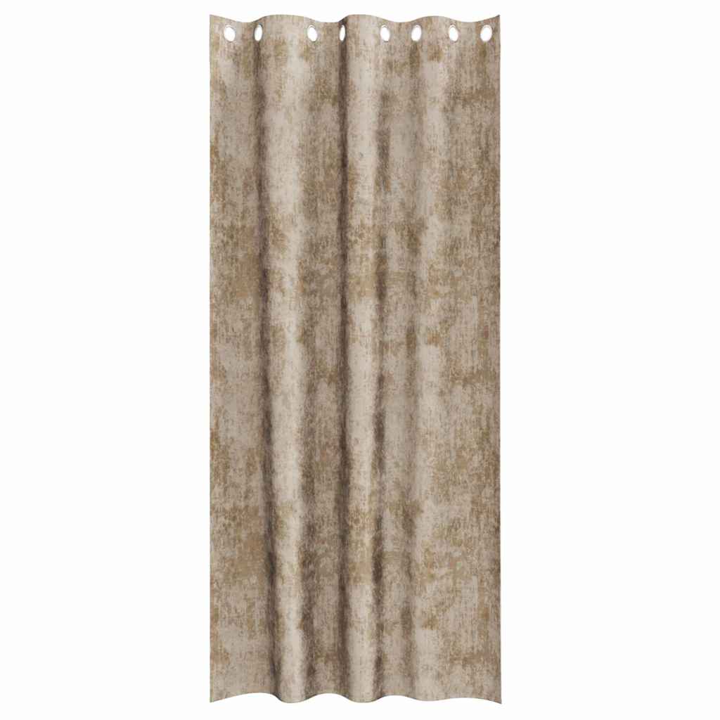 Velour Gardiner 2 stk. champagnefarvet 260 x 140 cm Fløjl