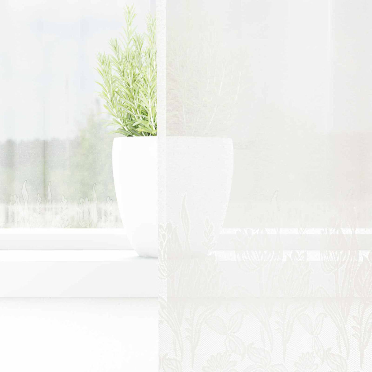 Lace Gardin Hvid 200 x 300 cm Polyester