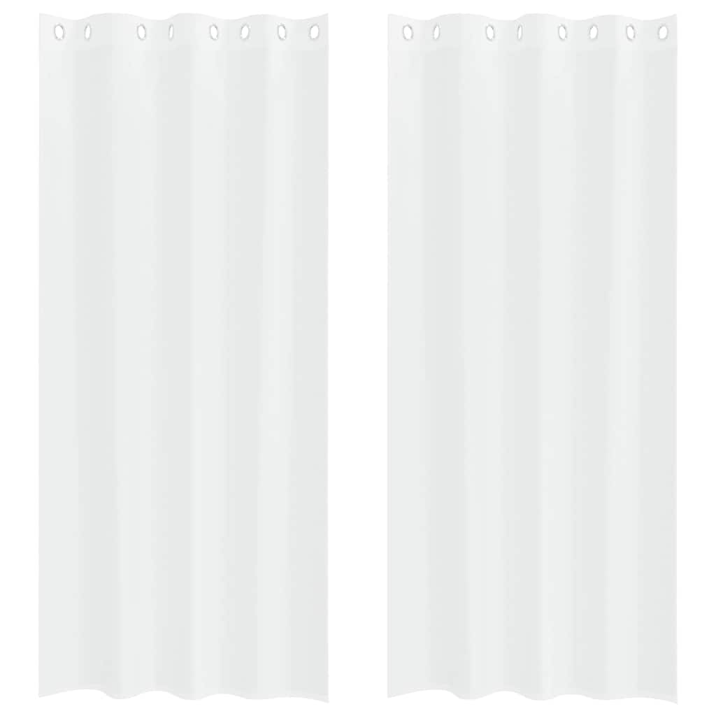 Voile Gardin 2 stk. Hvid 245 x 140 cm Polyester