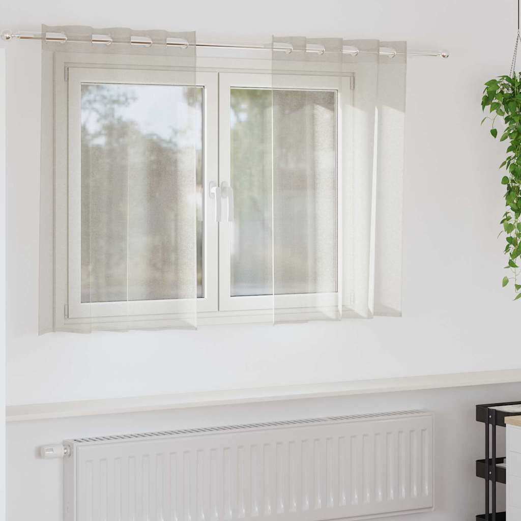Voile Gardin 2 stk. Creme 140 x 140 cm Polyester