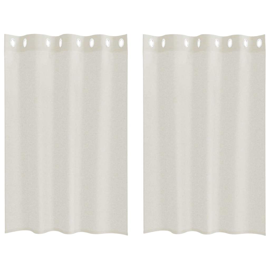 Voile Gardin 2 stk. Creme 140 x 140 cm Polyester