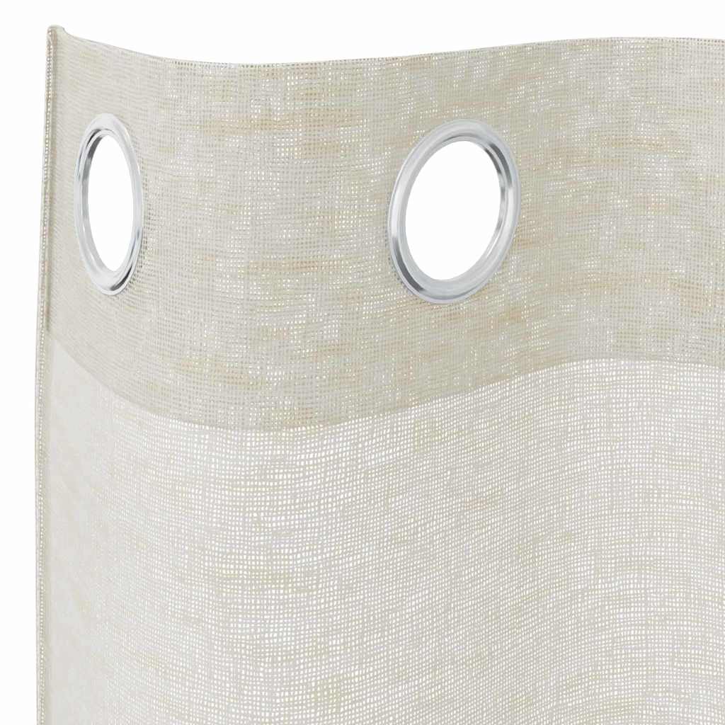 Voile Gardin 2 stk. Creme 175 x 140 cm Polyester