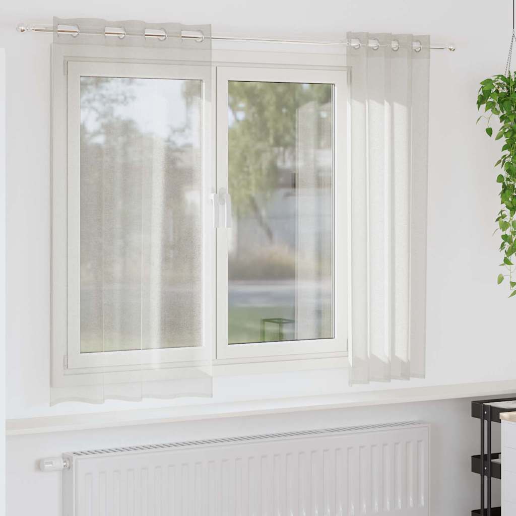 Voile Gardin 2 stk. Creme 175 x 140 cm Polyester