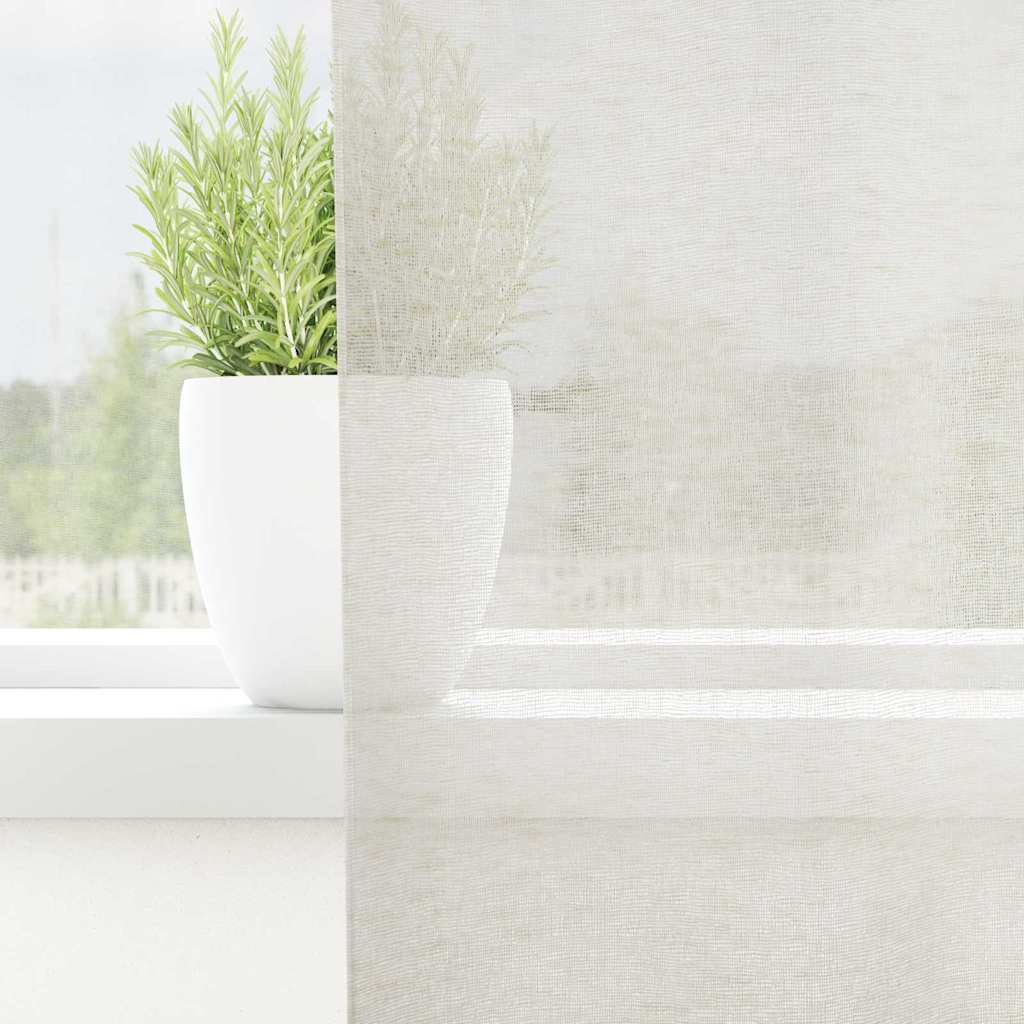 Voile Gardin 2 stk. Creme 225 x 140 cm Polyester