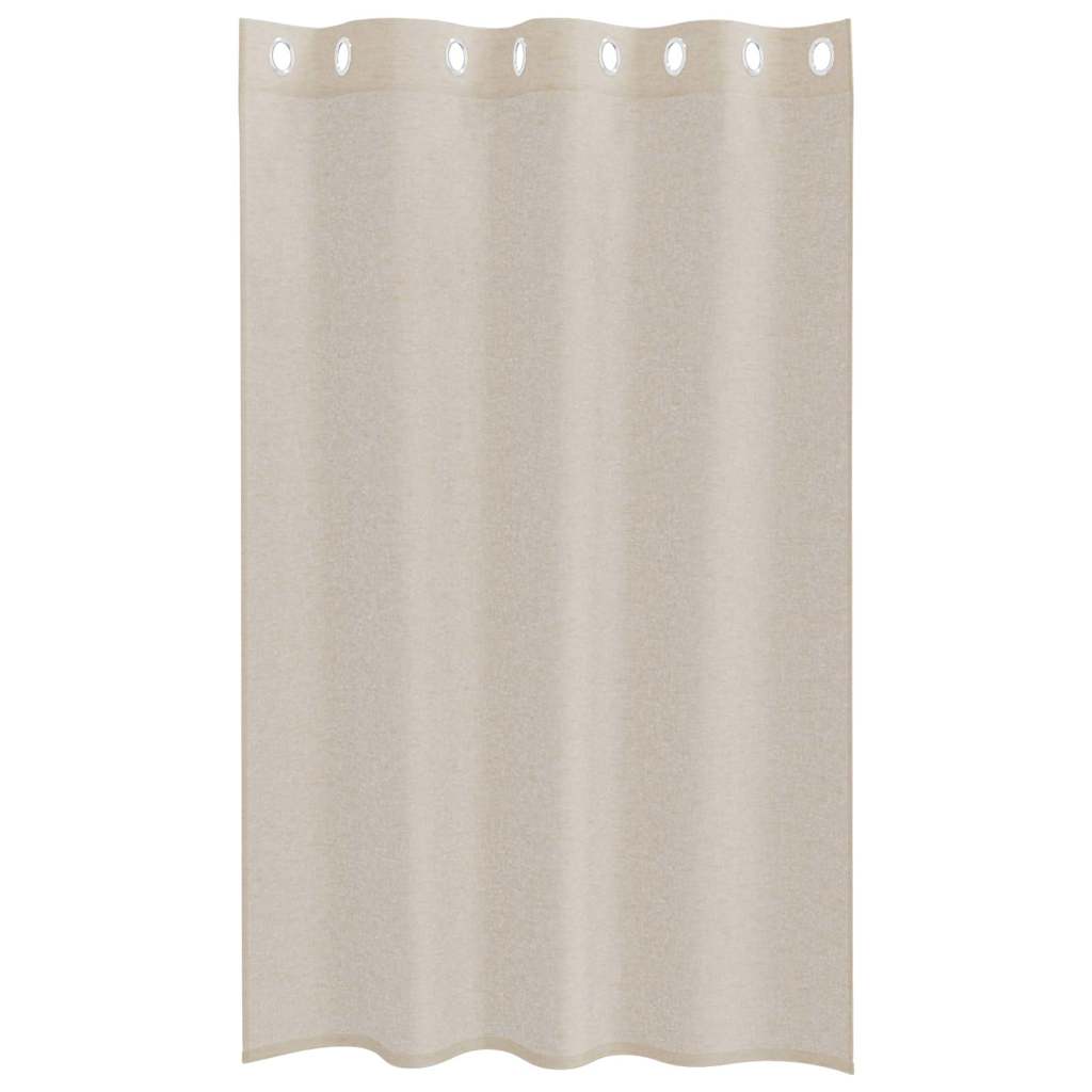 Voile Gardin 2 stk. Sandfarvet 175 x 140 cm Polyester