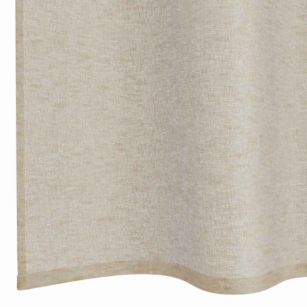 Voile Gardin 2 stk. Sandfarvet 245 x 140 cm Polyester